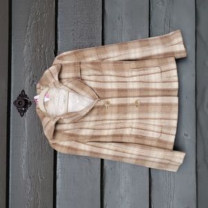 279 Banana Republic Beige Plaid Jacket sz S Petite